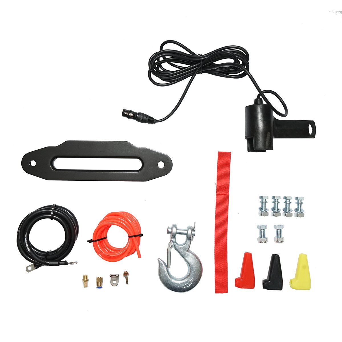 Troliu electric cu telecomanda 12V, 6.1T (13500lbs) 6.5CP, cablu sintetic 9x24m, solenoid 400A Breckner Germany